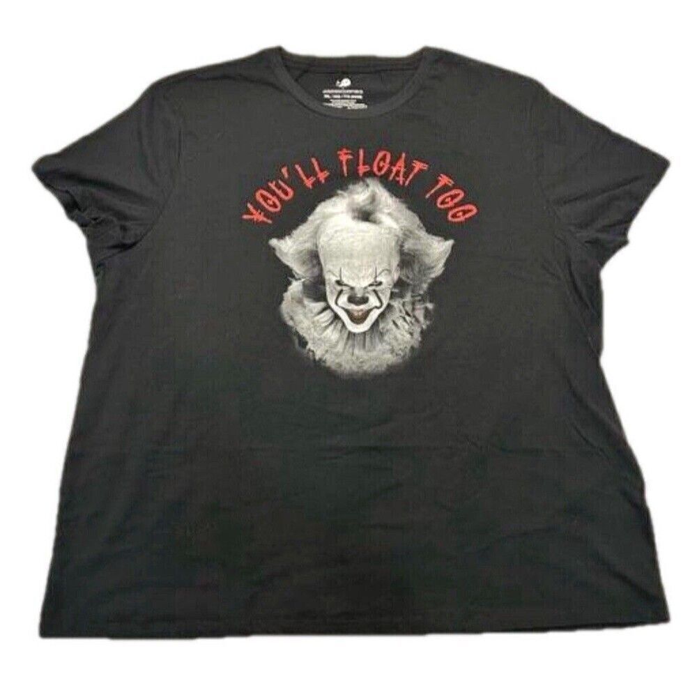 Stephen King's It Pennywise "You'll Float Too" Horror Men's 3XL Black Shirt